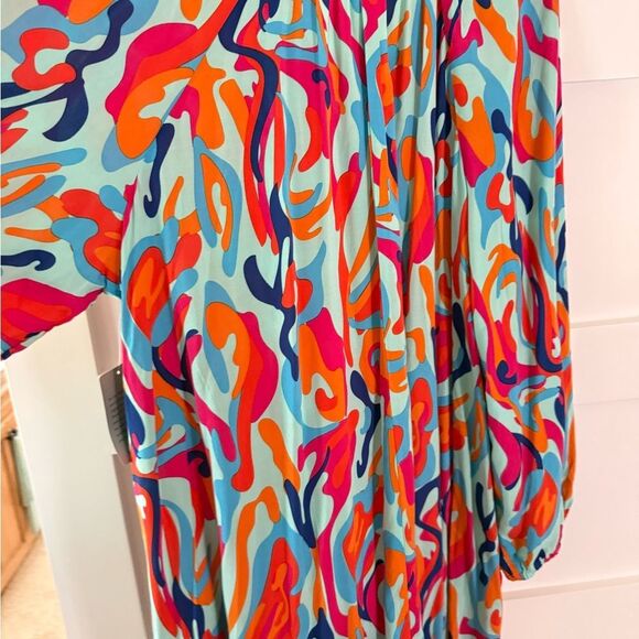 New By Design Lauren Printed Sleeve Maxi Nordstrom Multicolor Abstract Dress - Picture 8 of 10